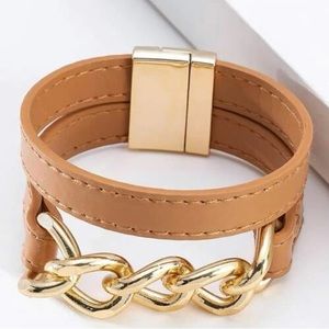 Gold Fashion Chain Decor Magnetic Bracelet